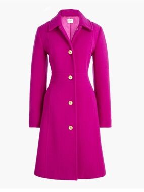 J. Crew Wool-Blend Magenta Lady Day Coat